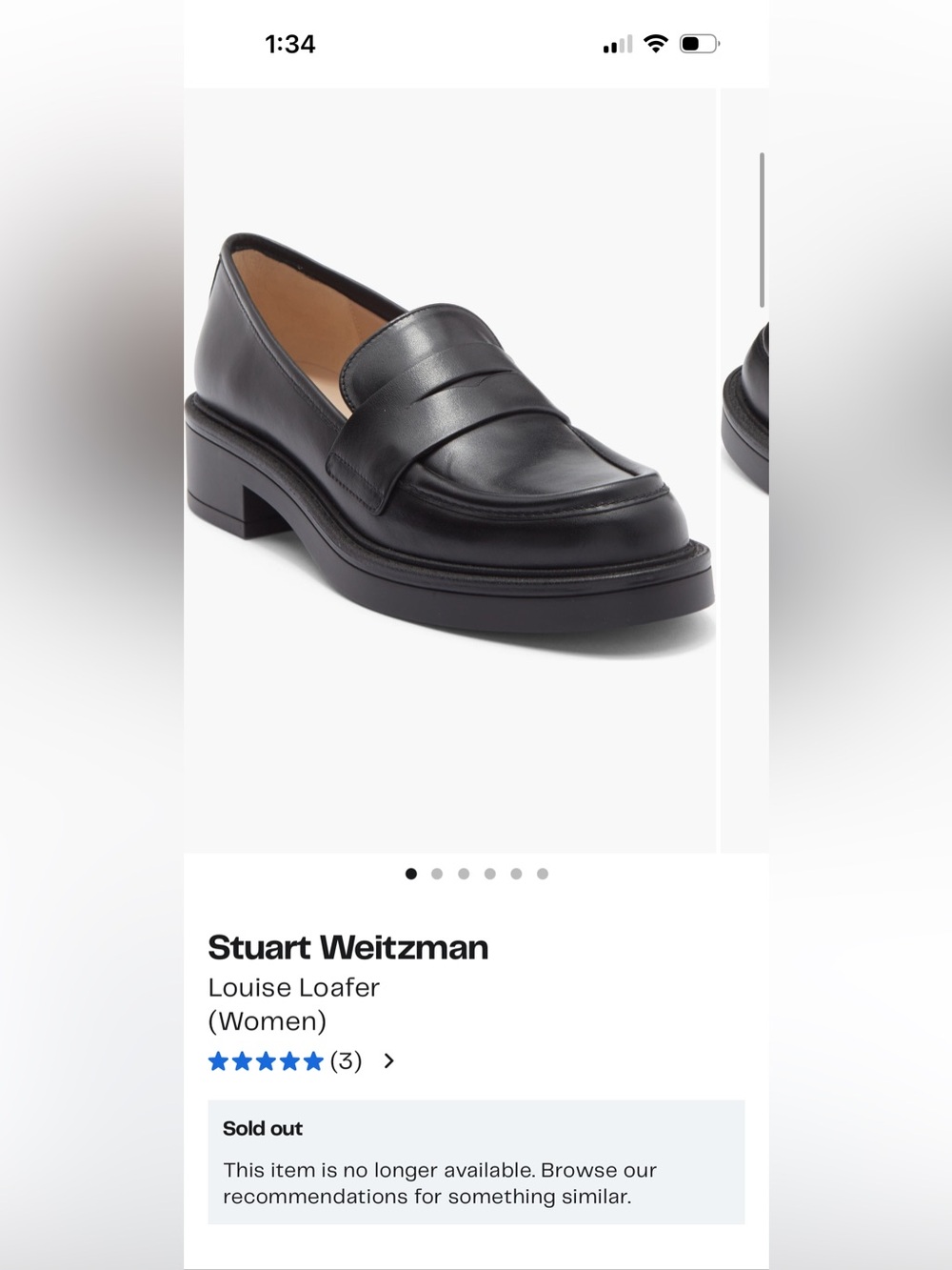 Stuart Weitzman Louise Black Leather Loafer